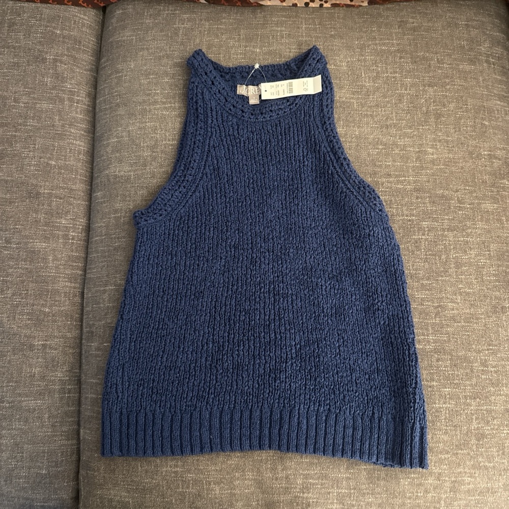 J. Crew Navy Sleeveless Knit Sweater